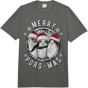 image:imageStar Wars The Last Jedi Christmas Merry PorgMas Holiday Comfort Colors Adult Heavyweight TshirtDark Grey