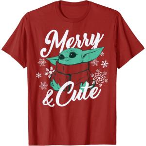 image:imageStar Wars The Mandalorian Christmas The Child Merry amp Cute TShirtCranberry Red