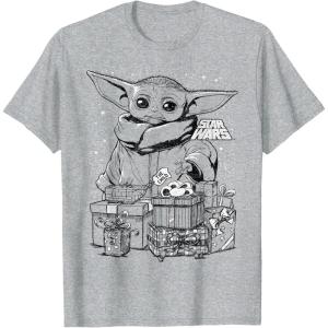 image:imageStar Wars The Mandalorian Christmas The Child Presents TShirtHeather Grey