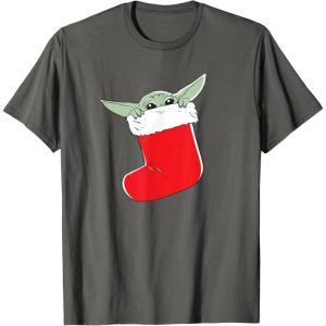 image:imageStar Wars The Mandalorian Grogu Christmas Holiday Stocking TShirtAsphalt Grey