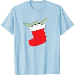 image:imageStar Wars The Mandalorian Grogu Christmas Holiday Stocking TShirtBaby Blue