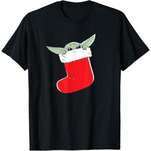 image:imageStar Wars The Mandalorian Grogu Christmas Holiday Stocking TShirtBlack