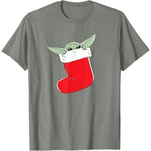 image:imageStar Wars The Mandalorian Grogu Christmas Holiday Stocking TShirtOlive Heather