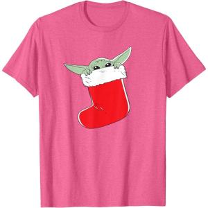 image:imageStar Wars The Mandalorian Grogu Christmas Holiday Stocking TShirtPink Heather