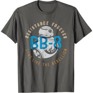 image:imageStar Wars The Rise of Skywalker BB8 Resistance Forever TShirtAsphalt Grey