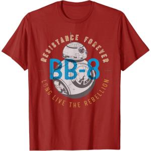 image:imageStar Wars The Rise of Skywalker BB8 Resistance Forever TShirtCranberry Red
