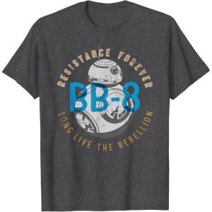 image:imageStar Wars The Rise of Skywalker BB8 Resistance Forever TShirtDark Heather Grey