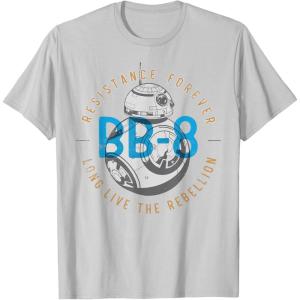 image:imageStar Wars The Rise of Skywalker BB8 Resistance Forever TShirtSilver Grey