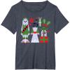 image:imageStar Wars Chewbacca Princess Leia and Yoda Christmas Holiday TShirtHeather Blue