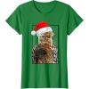 image:imageStar Wars Christmas Santa Chewbacca Windswept Movie Panel TShirtKelly Green