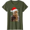 image:imageStar Wars Christmas Santa Chewbacca Windswept Movie Panel TShirtOlive Green