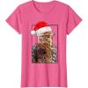 image:imageStar Wars Christmas Santa Chewbacca Windswept Movie Panel TShirtPink Heather