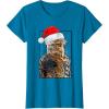 image:imageStar Wars Christmas Santa Chewbacca Windswept Movie Panel TShirtSapphire Blue