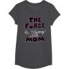 image:imageStar Wars The Force is Strong with Mom Rebel Icon TShirt TShirtDark Heather Grey