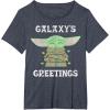 image:imageStar Wars The Mandalorian Christmas Child Galaxys Greetings TShirtHeather Blue