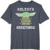image:imageStar Wars The Mandalorian Christmas Child Galaxys Greetings TShirtHeather Blue