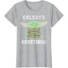 image:imageStar Wars The Mandalorian Christmas Child Galaxys Greetings TShirtHeather Grey