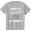 image:imageStar Wars The Mandalorian Christmas Child Galaxys Greetings TShirtHeather Grey