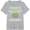 image:imageStar Wars The Mandalorian Christmas Child Galaxys Greetings TShirtHeather Grey