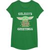 image:imageStar Wars The Mandalorian Christmas Child Galaxys Greetings TShirtKelly Green