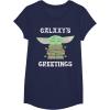 image:imageStar Wars The Mandalorian Christmas Child Galaxys Greetings TShirtNavy Blue