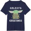 image:imageStar Wars The Mandalorian Christmas Child Galaxys Greetings TShirtNavy Blue