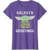 image:imageStar Wars The Mandalorian Christmas Child Galaxys Greetings TShirtPurple Heather