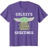 image:imageStar Wars The Mandalorian Christmas Child Galaxys Greetings TShirtPurple Heather