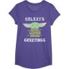 image:imageStar Wars The Mandalorian Christmas Child Galaxys Greetings TShirtPurple Heather