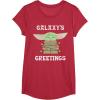 image:imageStar Wars The Mandalorian Christmas Child Galaxys Greetings TShirtRed Heather
