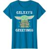 image:imageStar Wars The Mandalorian Christmas Child Galaxys Greetings TShirtSapphire Blue