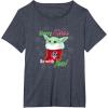 image:imageStar Wars The Mandalorian Christmas Grogu Merry Force TShirtHeather Blue