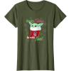 image:imageStar Wars The Mandalorian Christmas Grogu Merry Force TShirtOlive Green