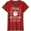 image:imageStar Wars The Mandalorian Christmas Merry Force Be With You TShirtCranberry Red