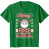 image:imageStar Wars The Mandalorian Christmas Merry Force Be With You TShirtKelly Green