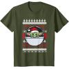 image:imageStar Wars The Mandalorian Grogu Ugly Christmas Sweater TShirtOlive Green
