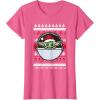 image:imageStar Wars The Mandalorian Grogu Ugly Christmas Sweater TShirtPink Heather