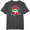 image:imageStar Wars The Mandalorian Grogu Up to Snow Good Holiday TShirtDark Heather Grey