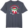 image:imageStar Wars The Mandalorian Grogu Up to Snow Good Holiday TShirtHeather Blue
