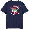 image:imageStar Wars The Mandalorian Grogu Up to Snow Good Holiday TShirtNavy Blue