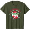 image:imageStar Wars The Mandalorian Grogu Up to Snow Good Holiday TShirtOlive Green
