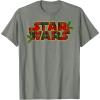 image:imageStar Wars Christmas Plaid Holly Logo TShirtOlive Heather