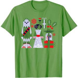 image:imageStar Wars Chewbacca Princess Leia and Yoda Christmas Holiday TShirtGrass Green