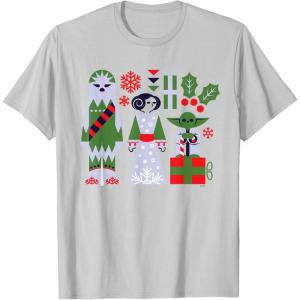 image:imageStar Wars Chewbacca Princess Leia and Yoda Christmas Holiday TShirtSilver Grey