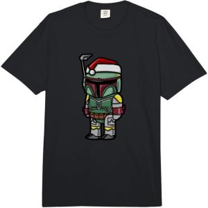 image:imageStar Wars Christmas Boba Fett Santa Hat Big Chibi Icon Comfort Colors Adult Heavyweight TshirtBlack