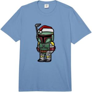image:imageStar Wars Christmas Boba Fett Santa Hat Big Chibi Icon Comfort Colors Adult Heavyweight TshirtDeep Blue