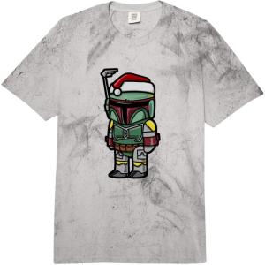 image:imageStar Wars Christmas Boba Fett Santa Hat Big Chibi Icon Comfort Colors Adult Heavyweight TshirtGrey Tie Dye