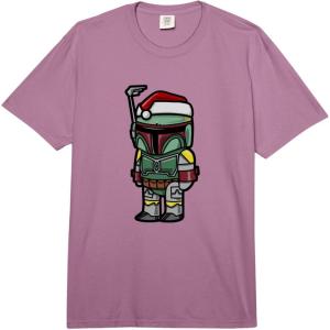 image:imageStar Wars Christmas Boba Fett Santa Hat Big Chibi Icon Comfort Colors Adult Heavyweight TshirtPlum