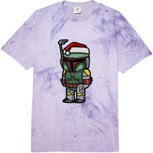 image:imageStar Wars Christmas Boba Fett Santa Hat Big Chibi Icon Comfort Colors Adult Heavyweight TshirtPurple Tie Dye