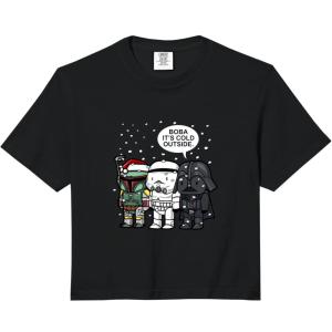 image:imageStar Wars Christmas Boba Its Cold Outside Vintage Chibi Comfort Colors Crop TopBlack